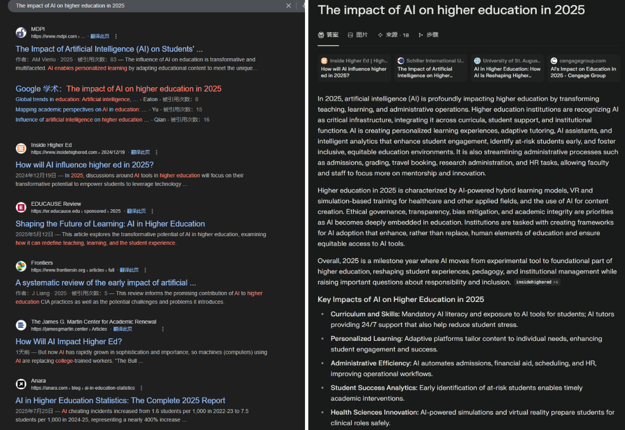 compare the results