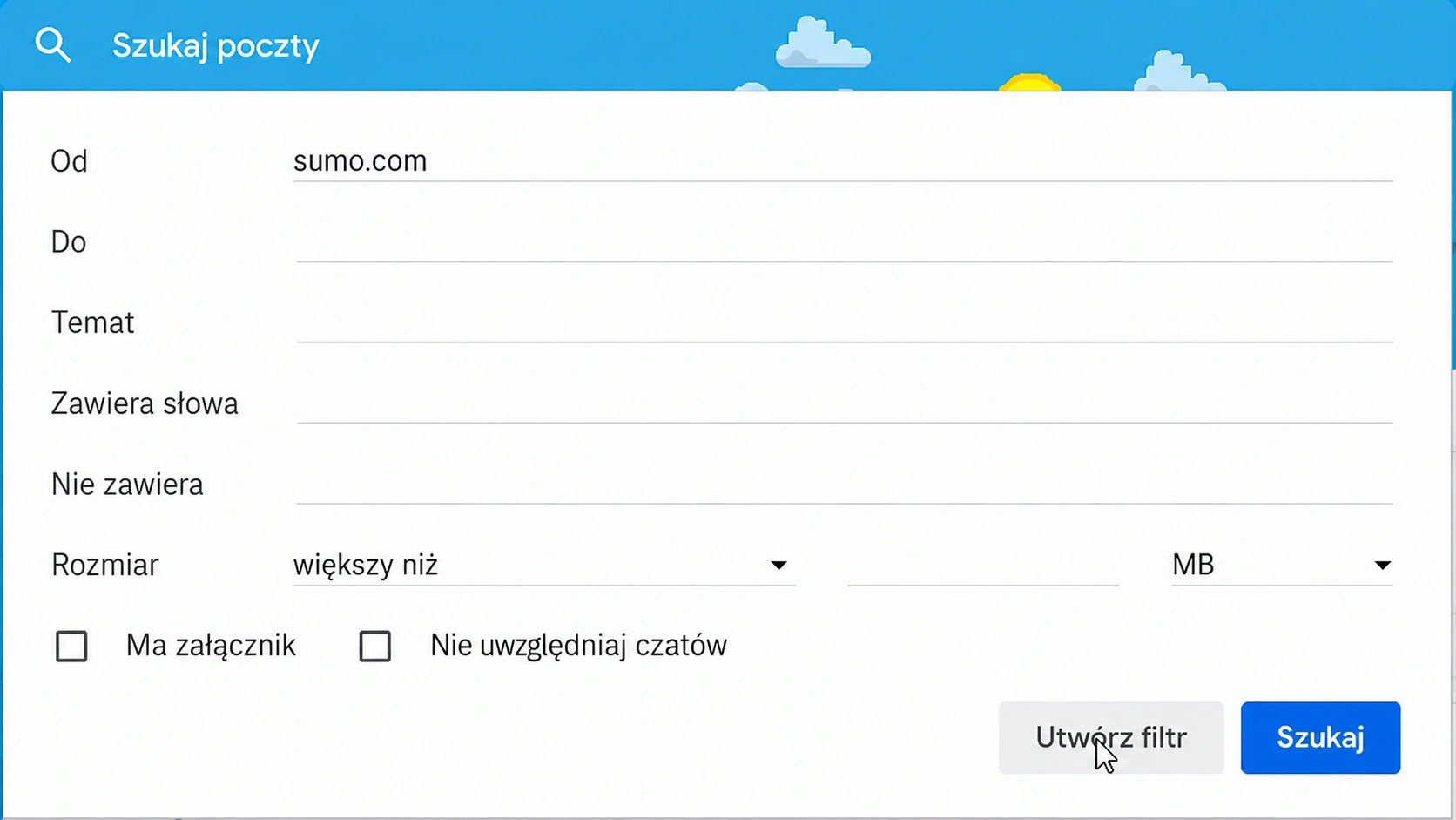 dodaj e-maile w Gmailu do białej listy