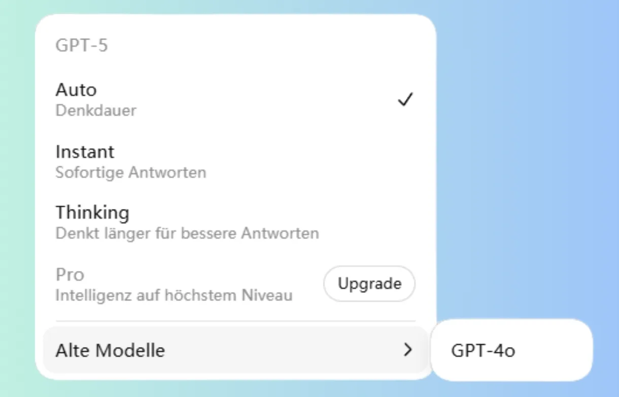 chatgpt plus wählbare modelle