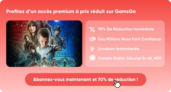 Abonnement Netflix partagé à prix réduit sur GamsGo