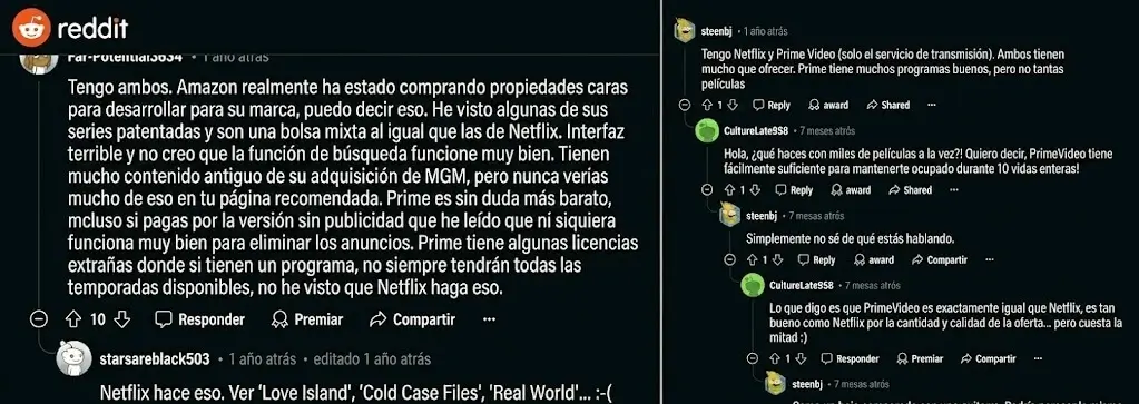 netflix vs prime video user reviews