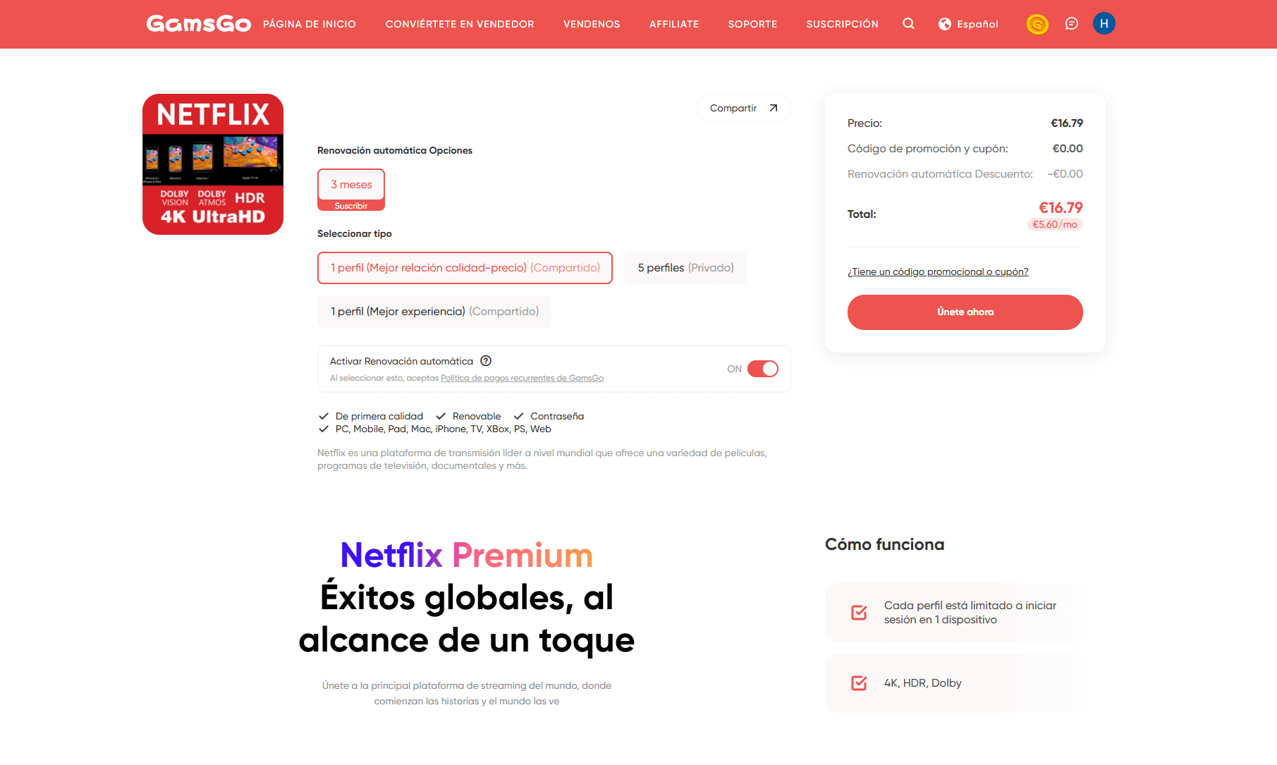 cuentas compartidas netflix
