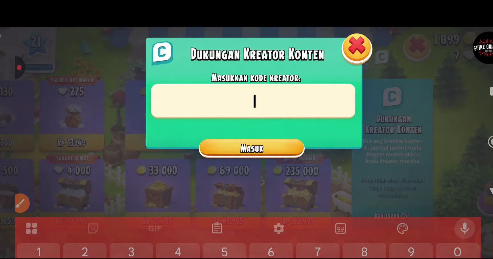 Langkah 3 Menukarkan Kode Kreator Hay Day
