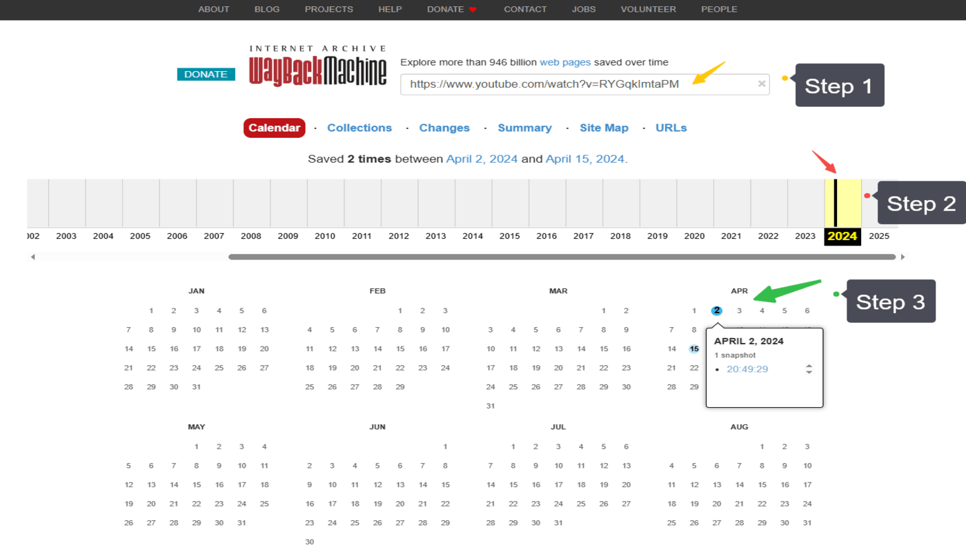 step to step guide to use wayback machine