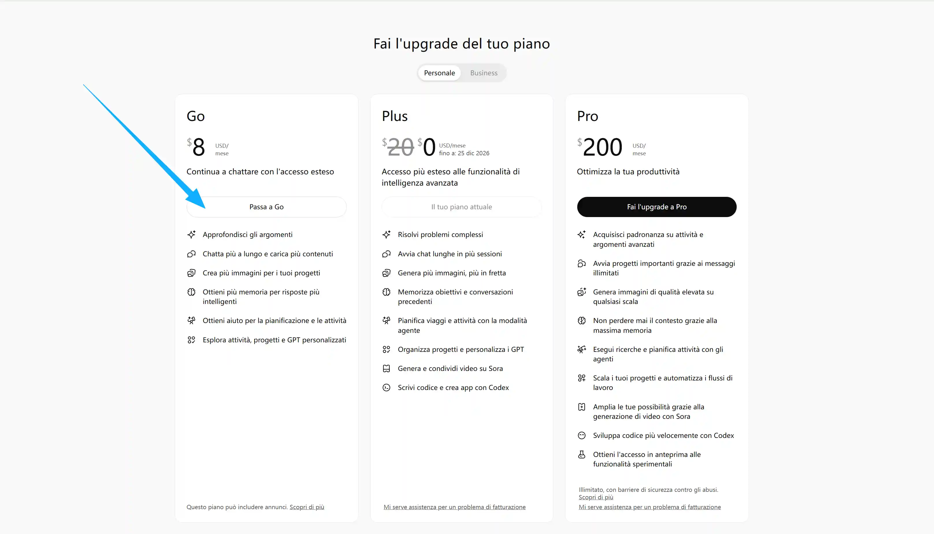 ChatGPT-Abonnementplan