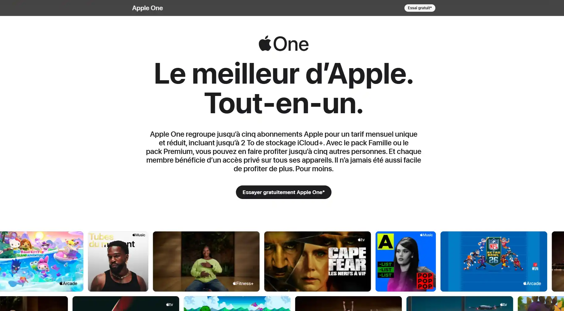 Le mois d'essai Apple One officiel (1 mois)