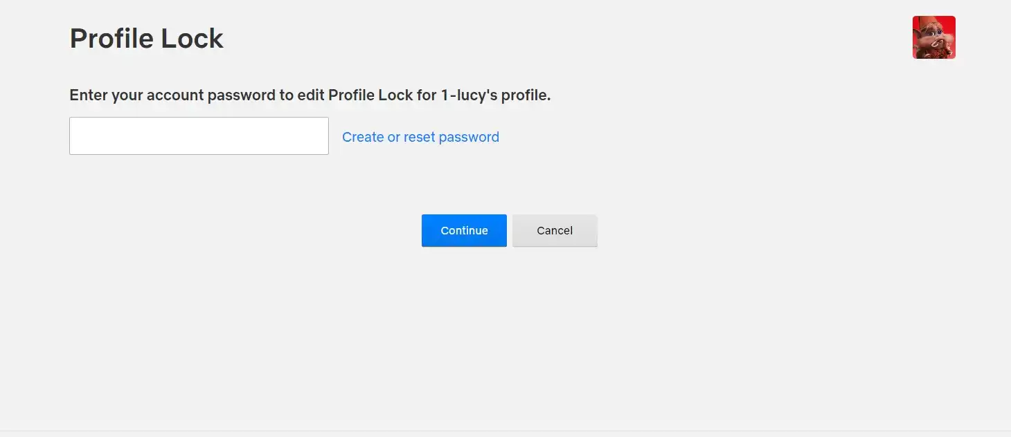 verificare identità per modificare blocco profilo Netflix