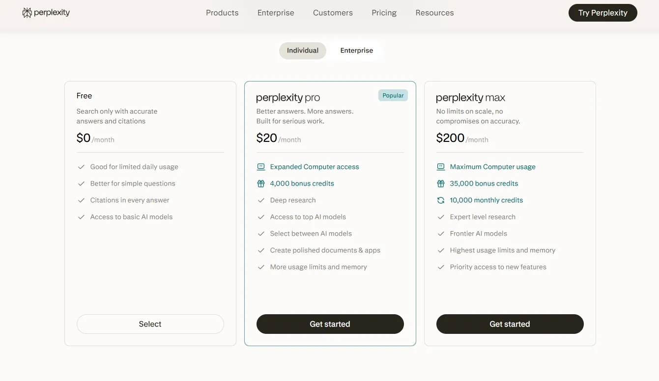 Perplexity Pro Pricing