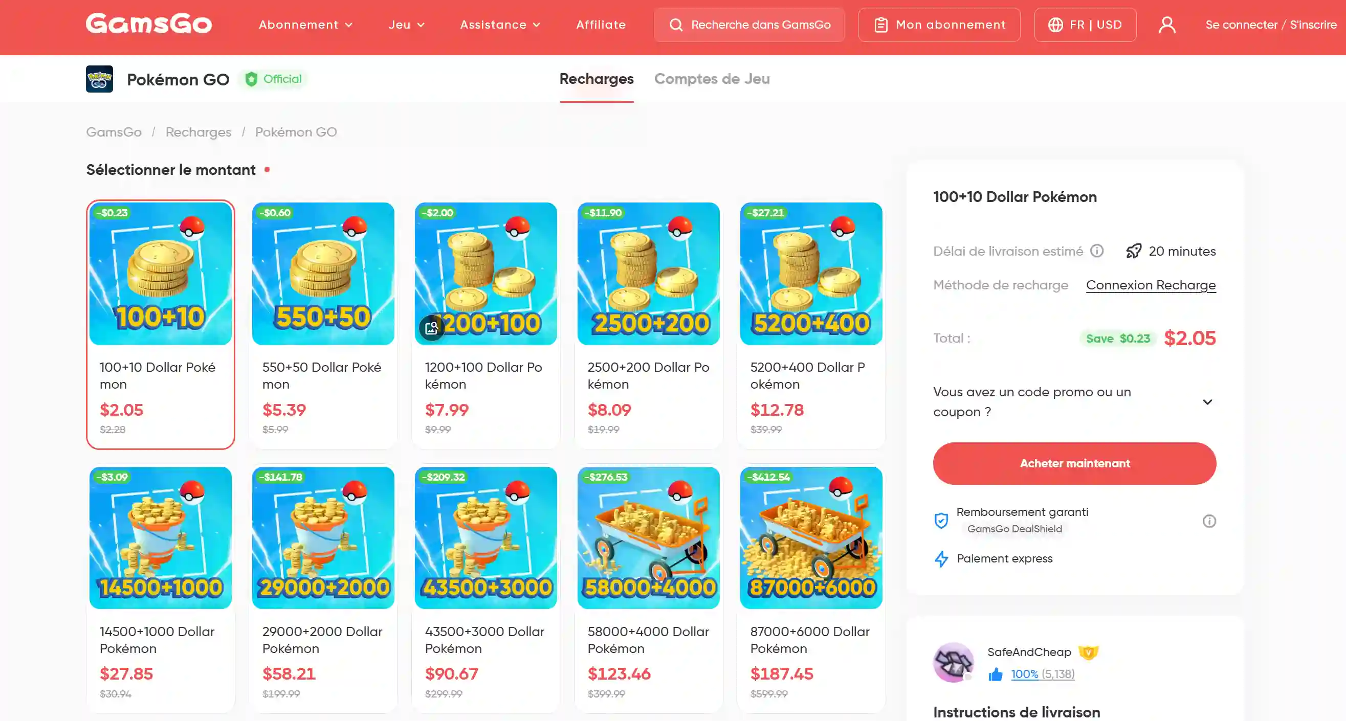 Buy Cheap PokéCoins on GamsGo