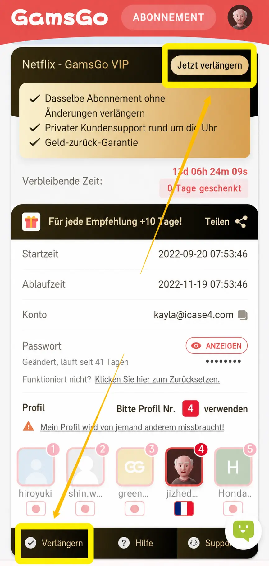 Netflix verlängern