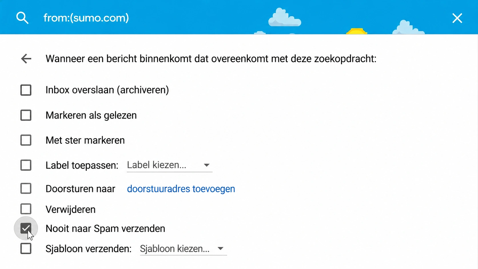 je e-mails in Gmail whitelisten