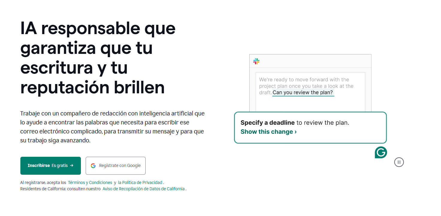 grammarly herramienta de ia para corrección de escritura y optimización gramatical