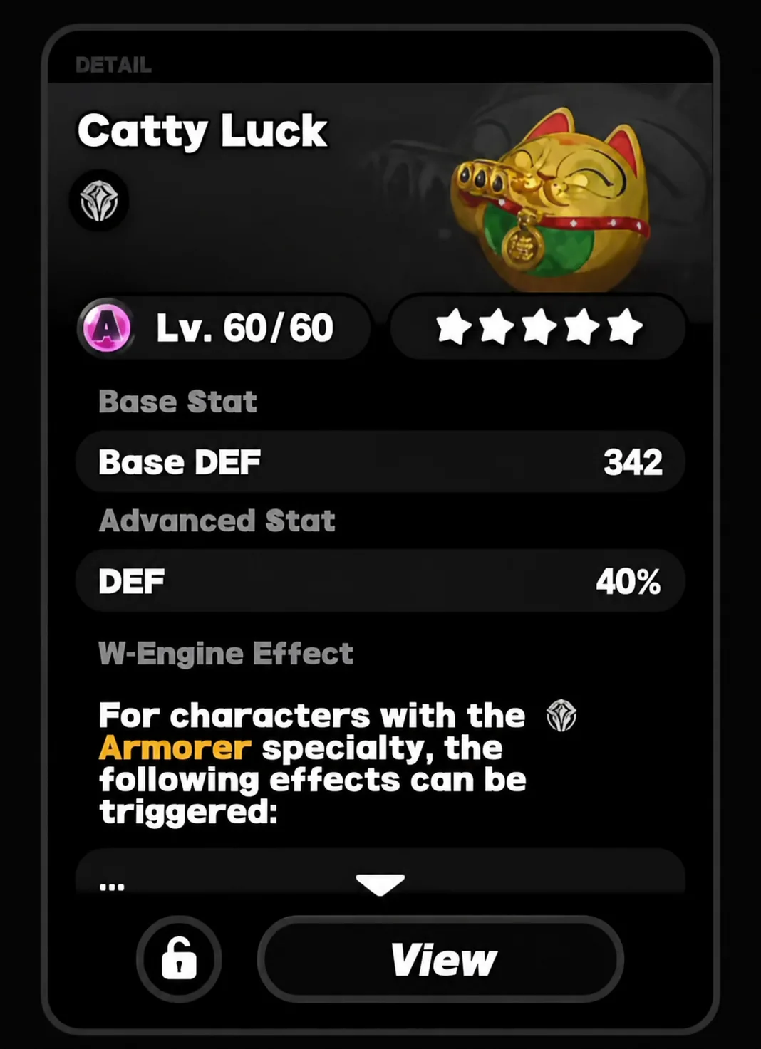 3.2 Armorer W-엔진 Catty Luck