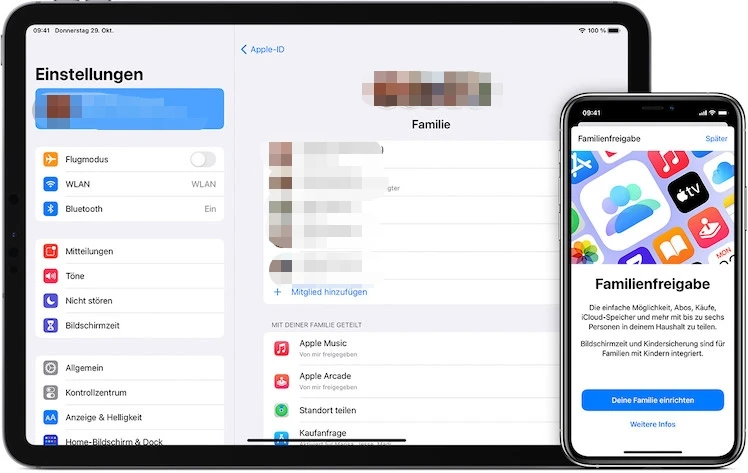 Apple One per Familienfreigabe teilen
