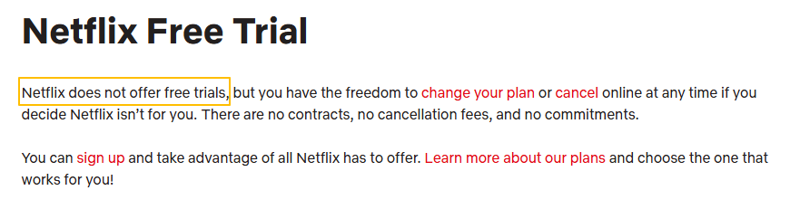 does netflix offer a free trial