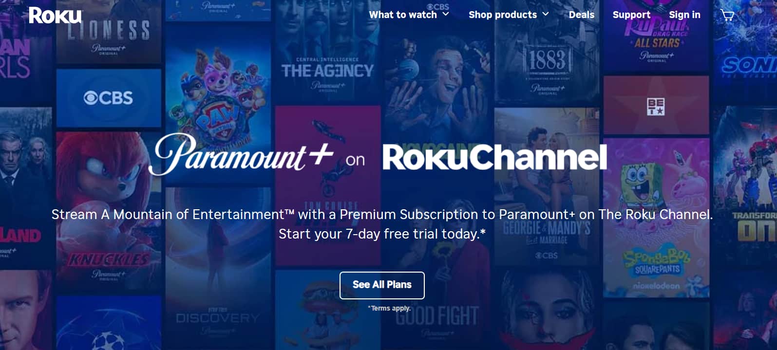 paramount plus free trial roku