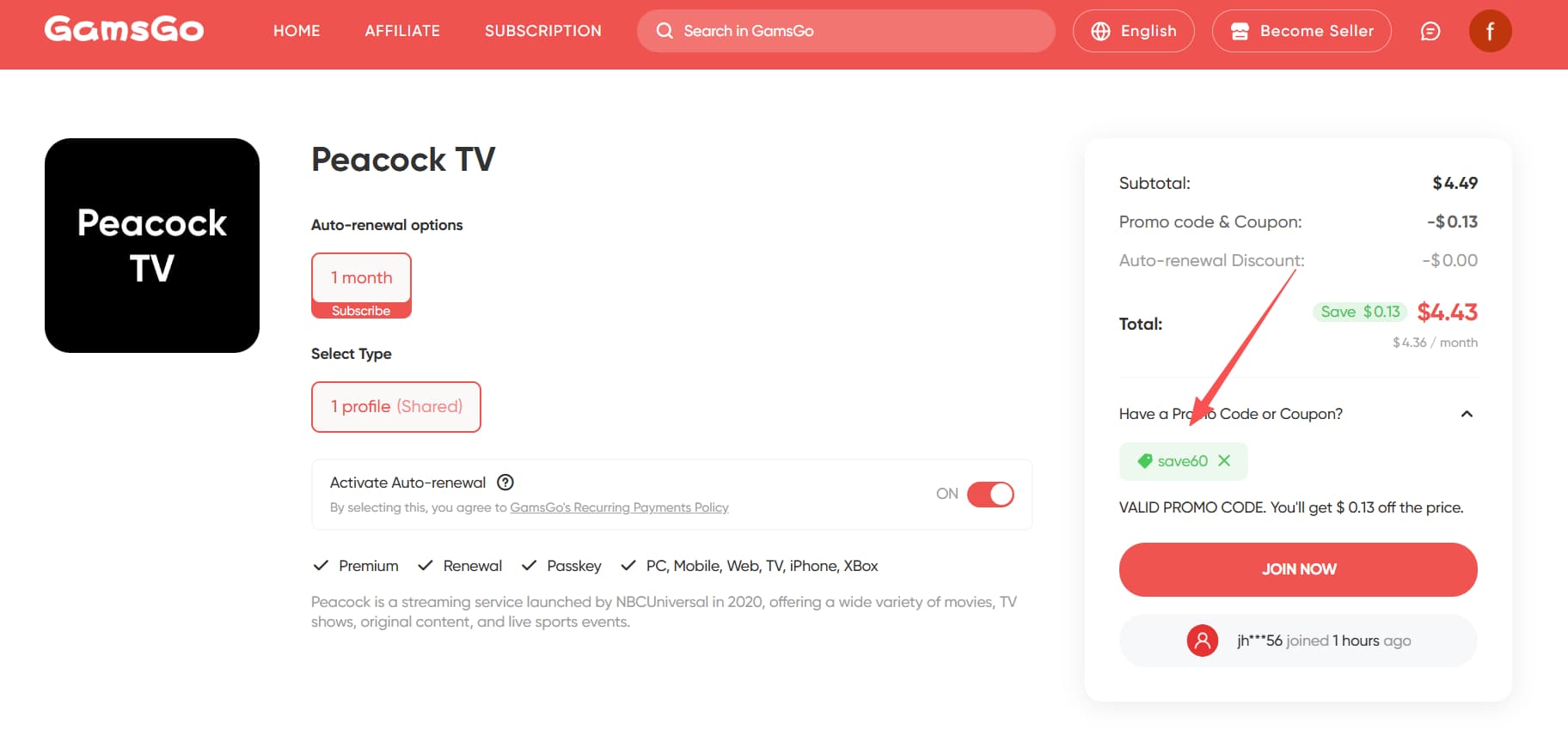 student discount peacock tv