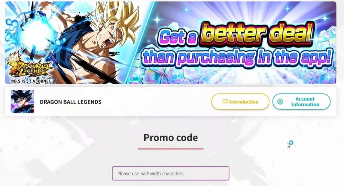 dragon ball legends promo codes