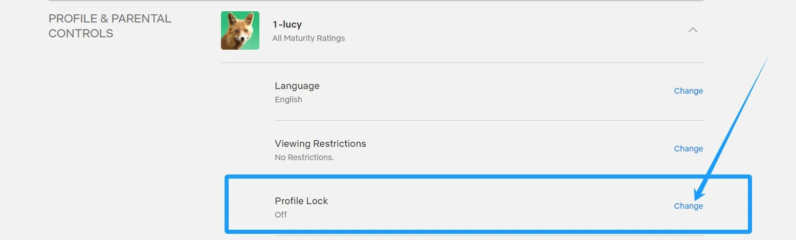 Cambiare le impostazioni del Blocco profilo Netflix