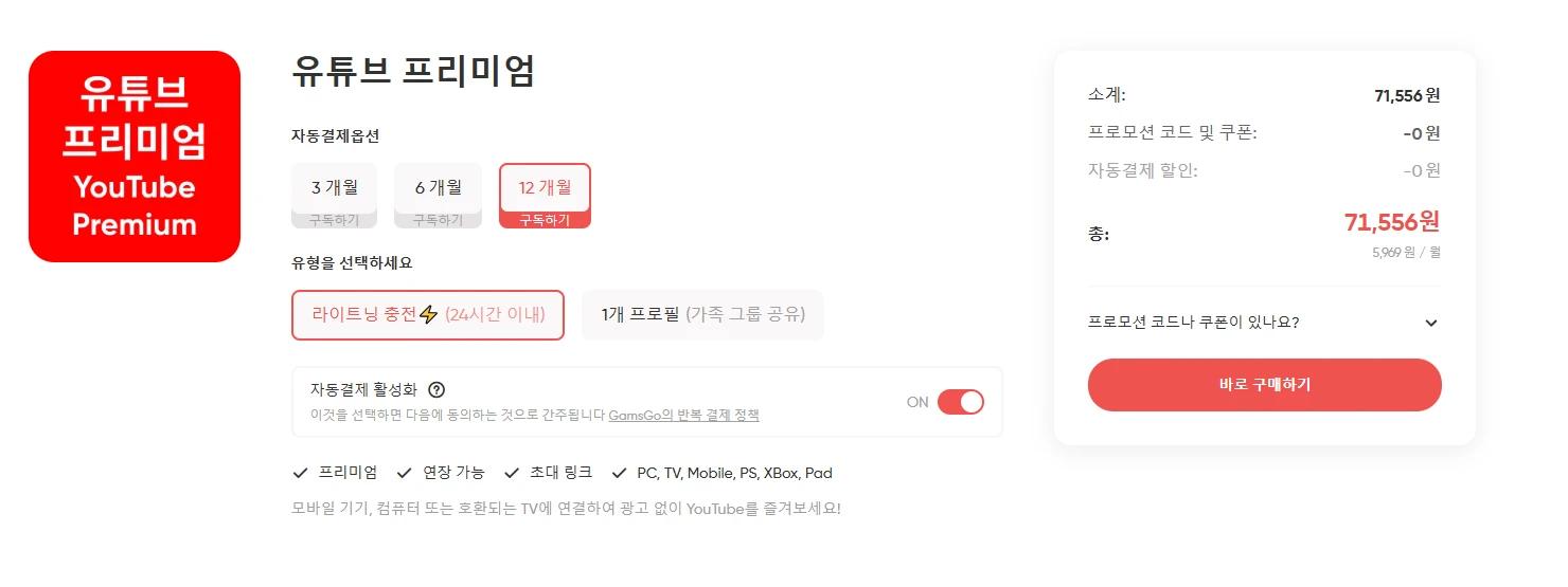 유튜브 프리미엄 가족