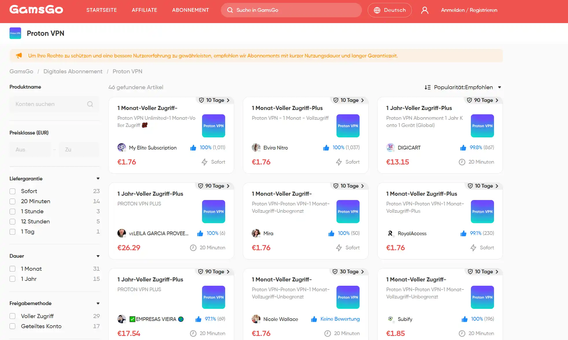 Apple One Region-Pricing-Wechsel
