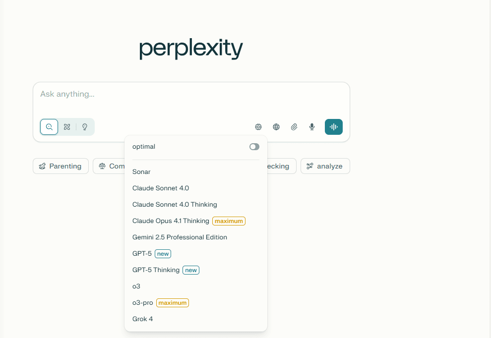 Perplexity Pro includes multi-model switching