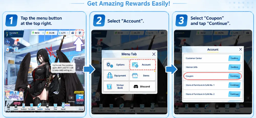 How to Redeem Blue Archive Codes on Android