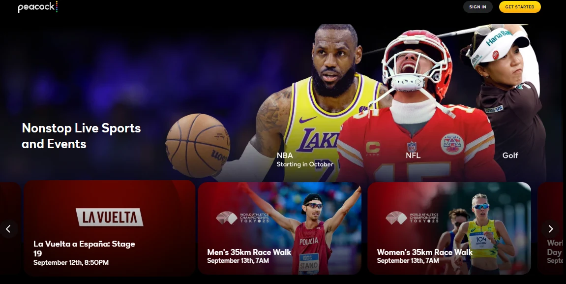 Peacock TV sports