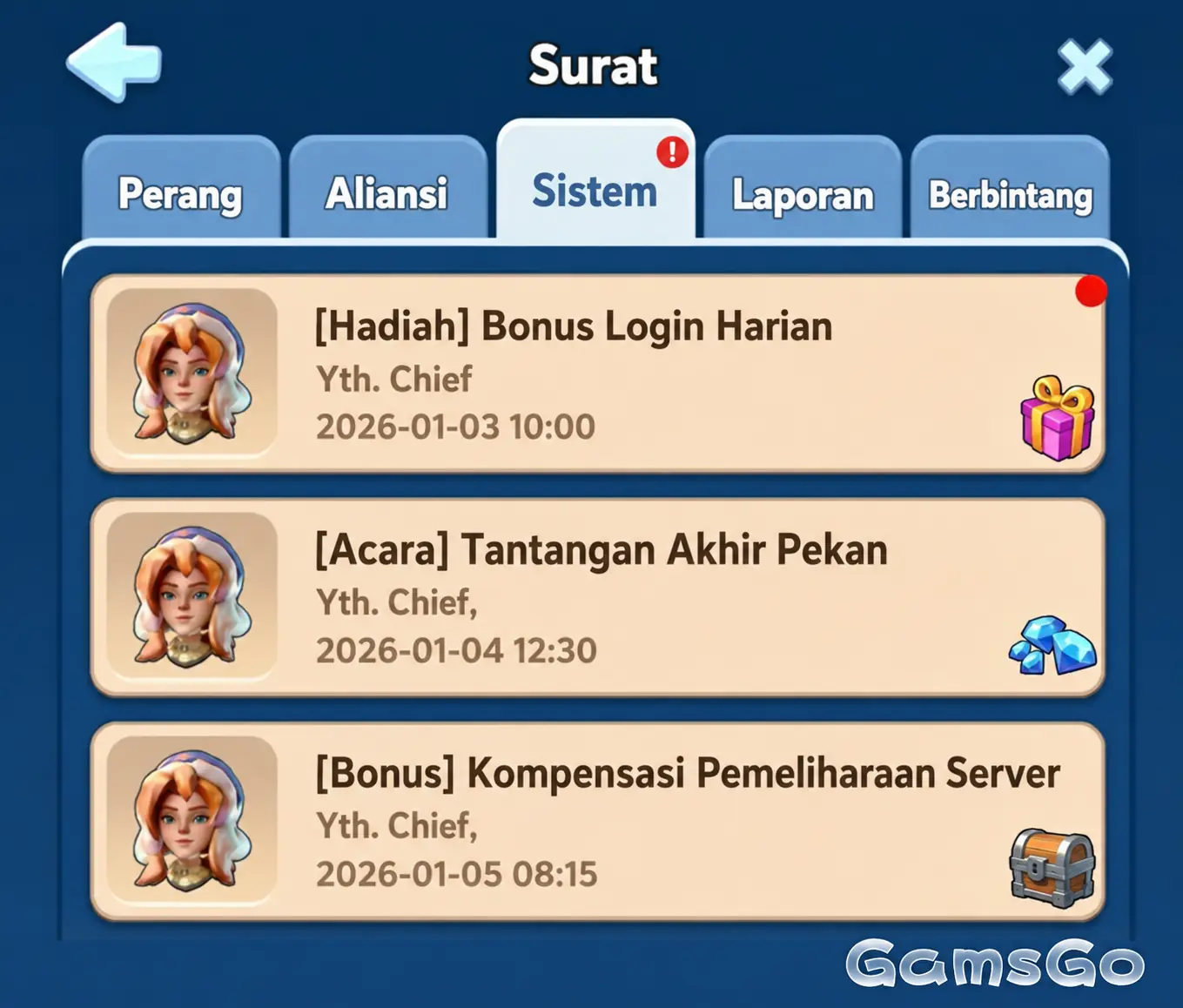 Klaim hadiah kode tebus Whiteout Survival dari kotak masuk dalam game di iOS