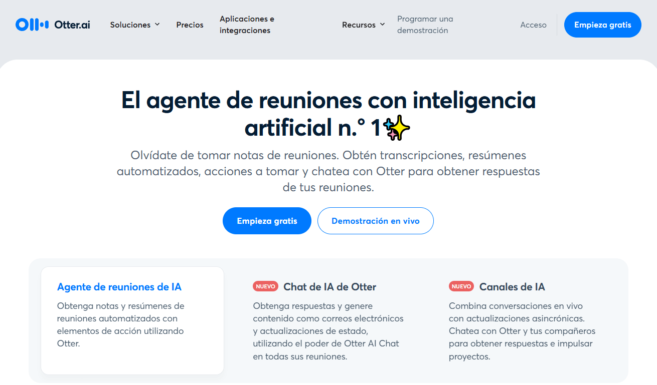 otter ai transcripción reuniones