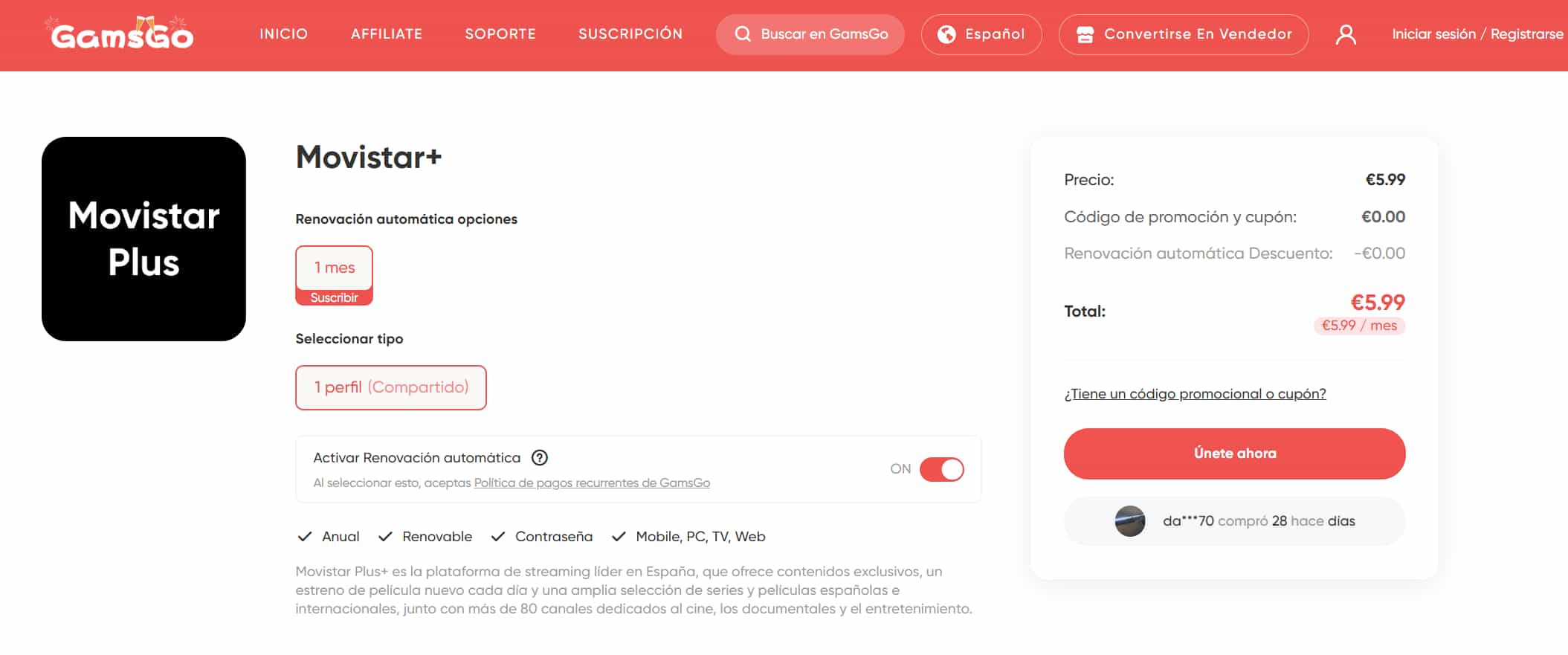movistar plus+: precio