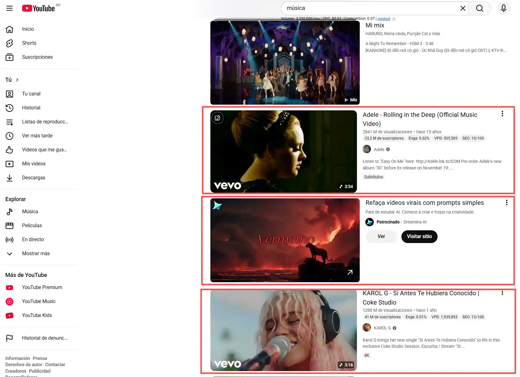 Encontre o vídeo do YouTube do qual deseja extrair o áudio