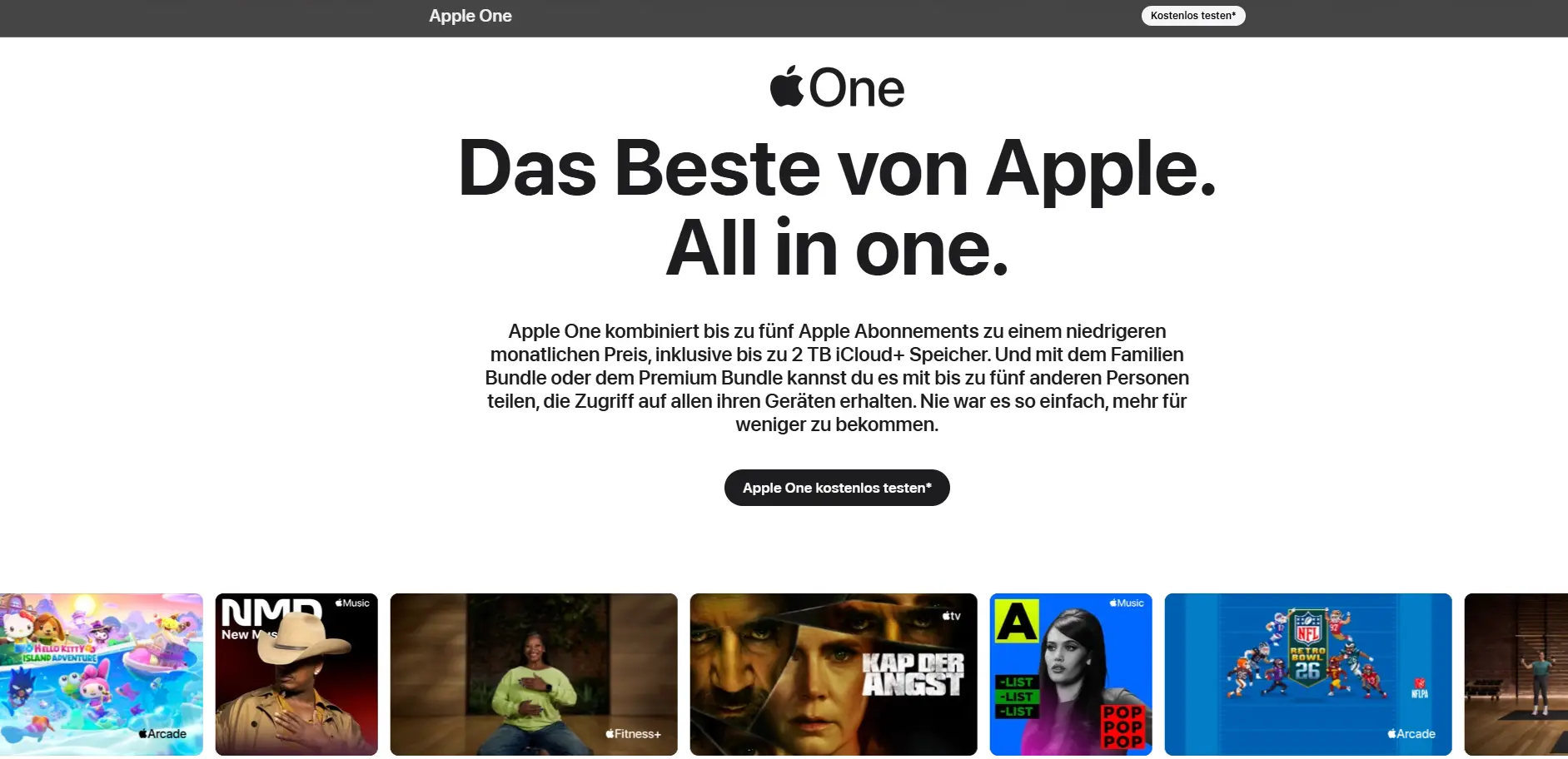 Offizieller Apple One Probemonat (1 Monat)