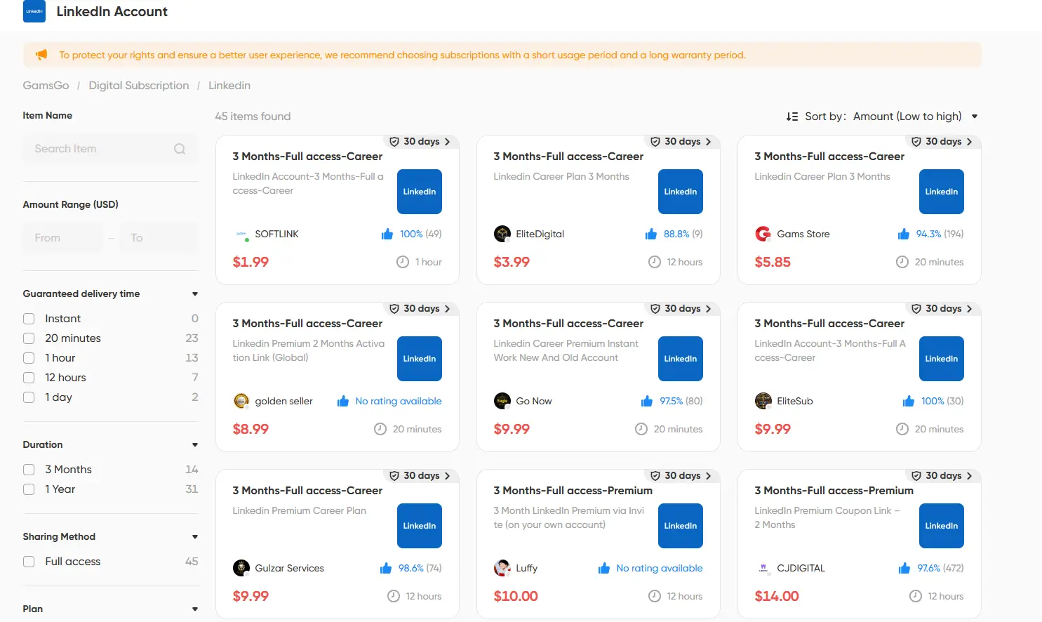 LinkedIn Premium discount