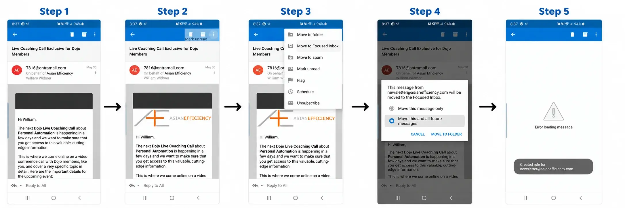 whitelist email in outlook