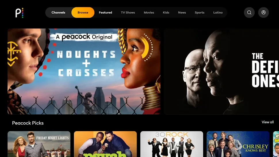 Peacock TV computer interface