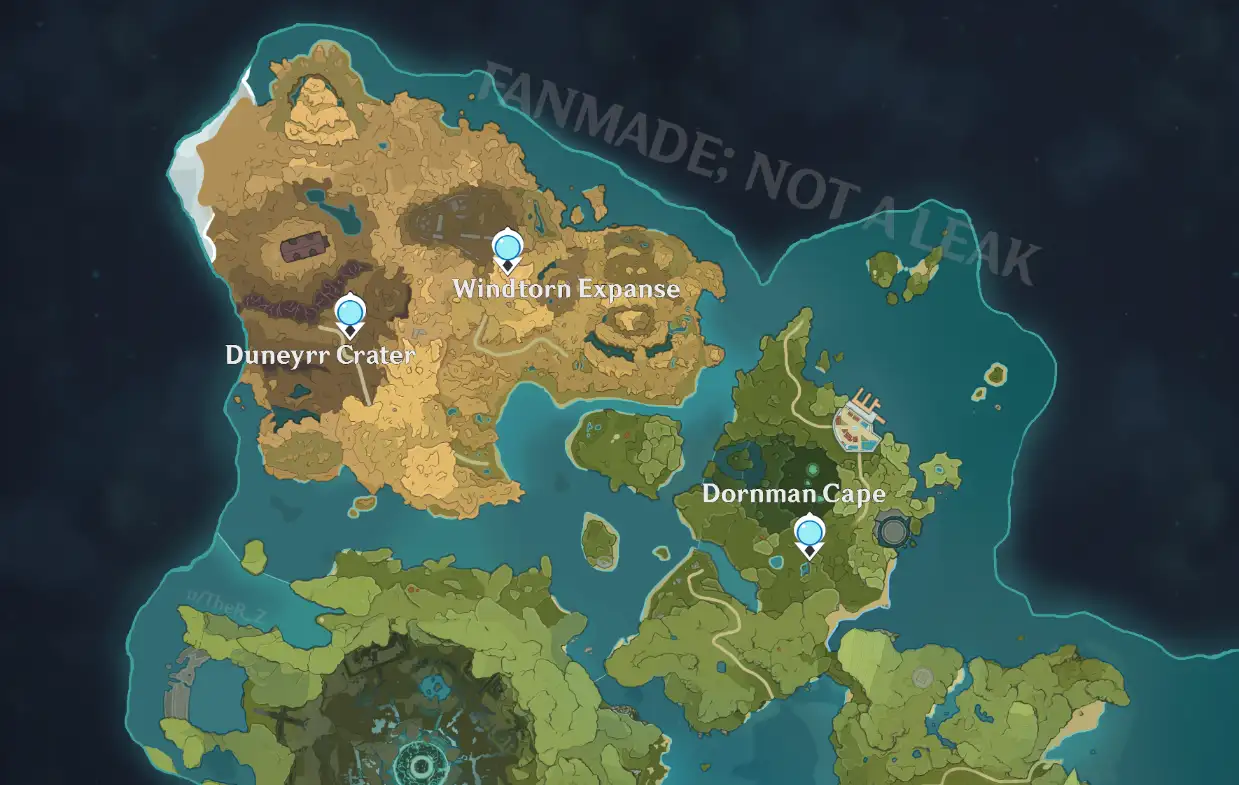 원신 6.5 도른만 포트 맵 레이아웃