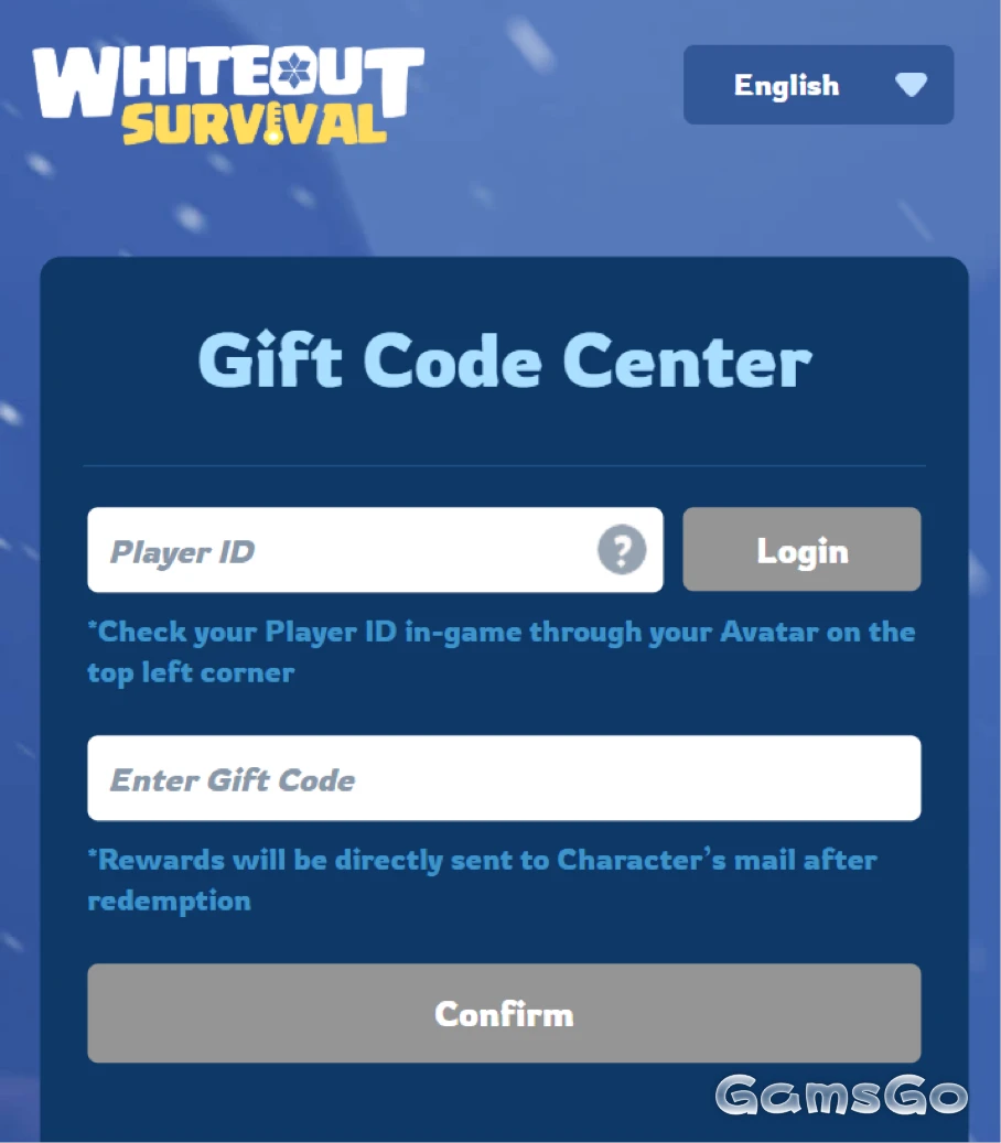 Whiteout Survival official gift code redemption page for iOS users