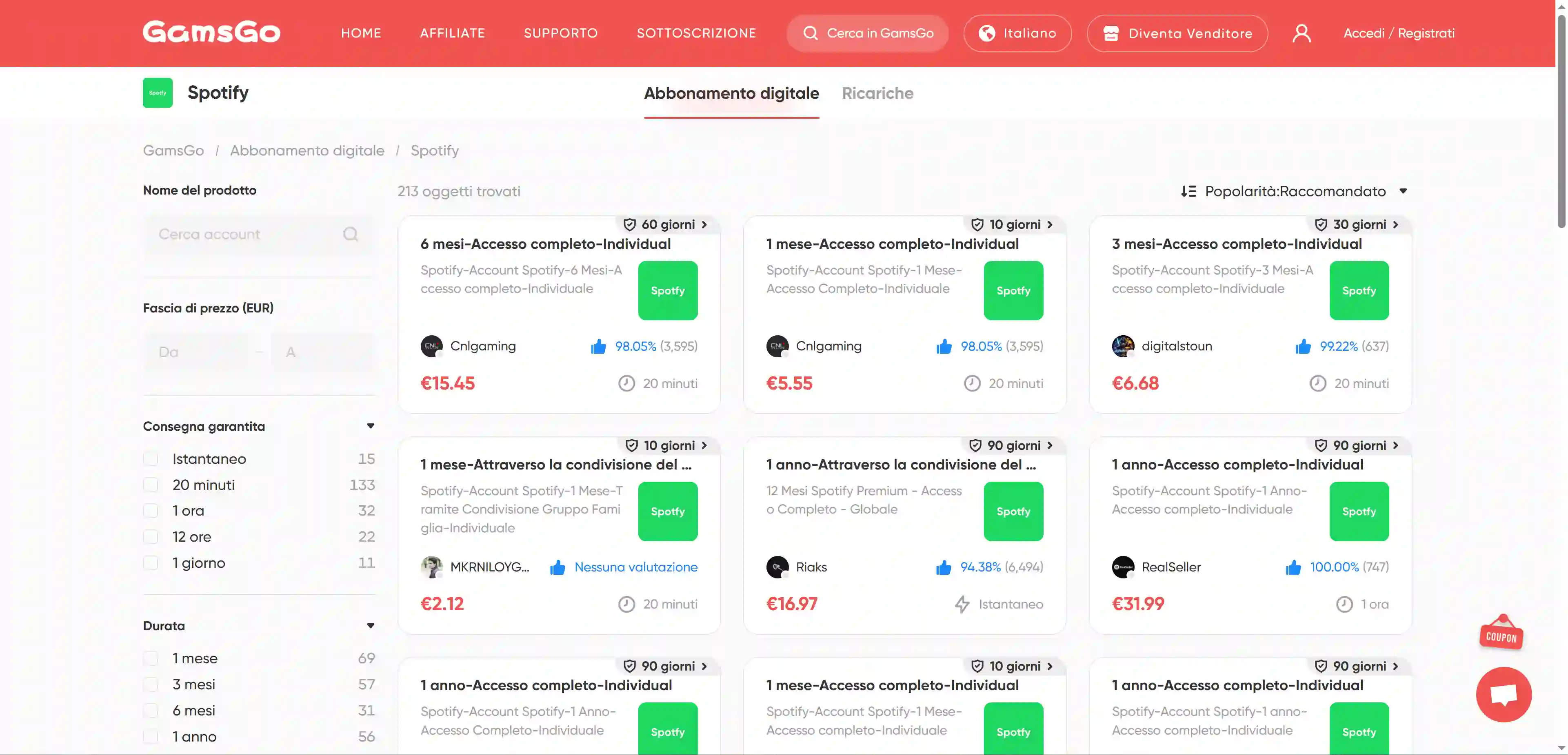 Scaricare musica da Spotify tramite GamsGo