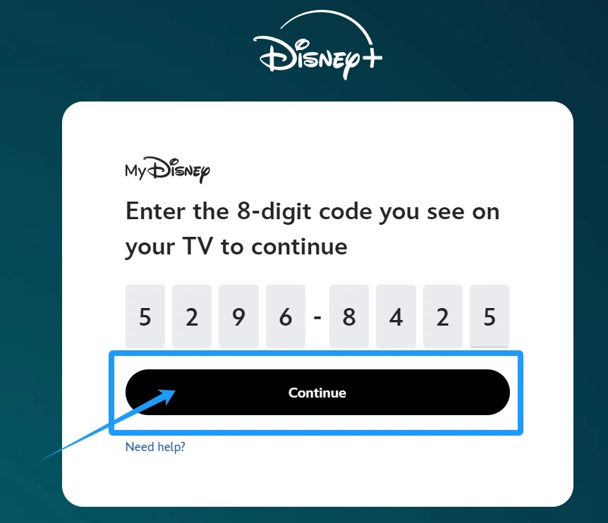 Conferma di attivazione Disney Plus sulla TV