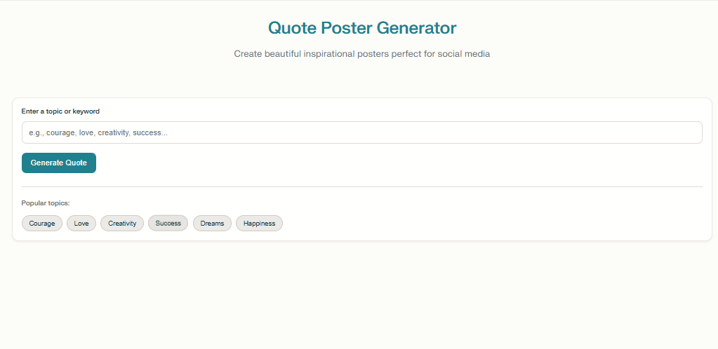quote poster generator created by perplexity labs