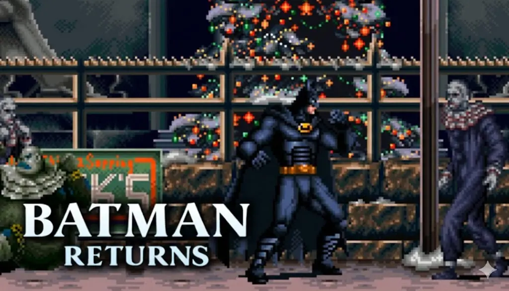 Batman Returns SNES snowy Gotham City combat