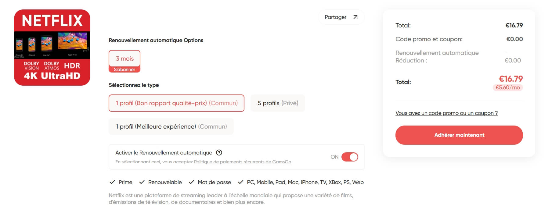 compte Netflix