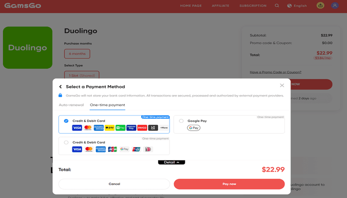 pay for super duolingo