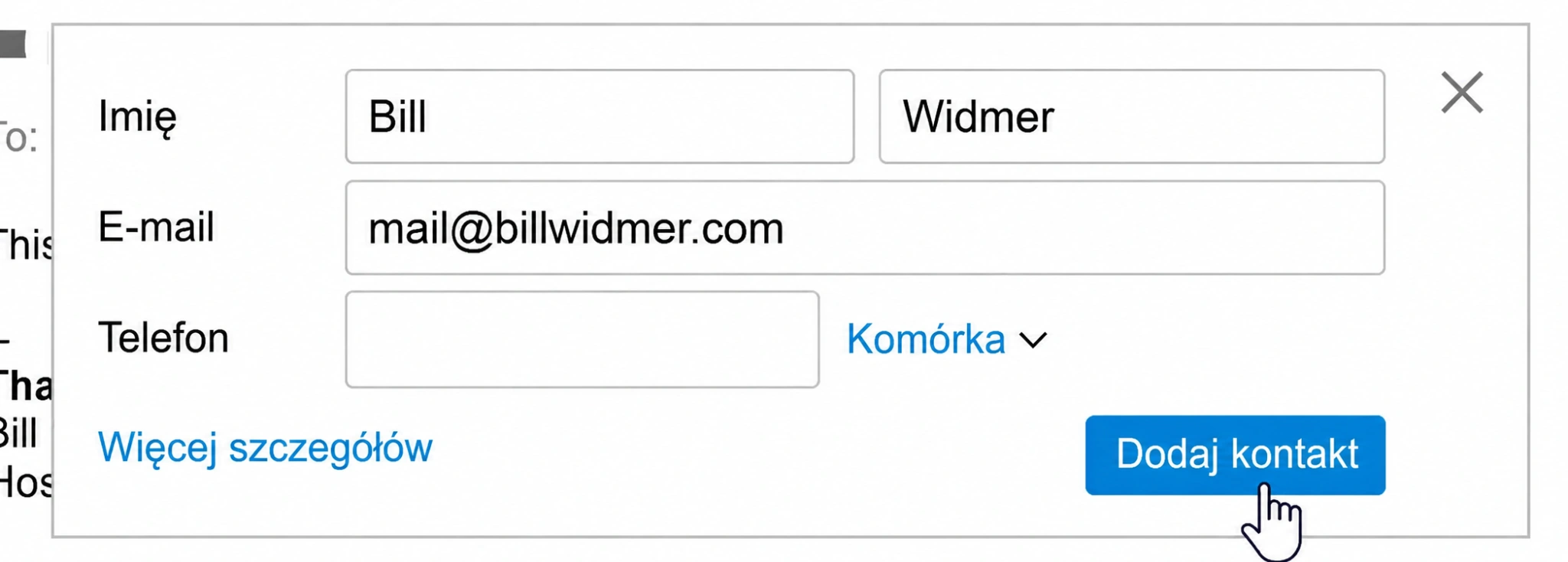 biała lista e-mail AOL