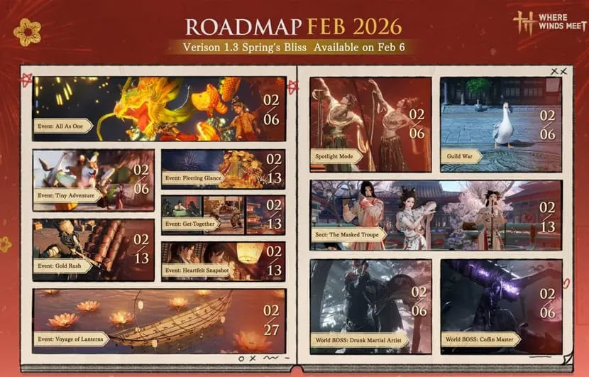 Where Winds Meet February 2026 Latest Events