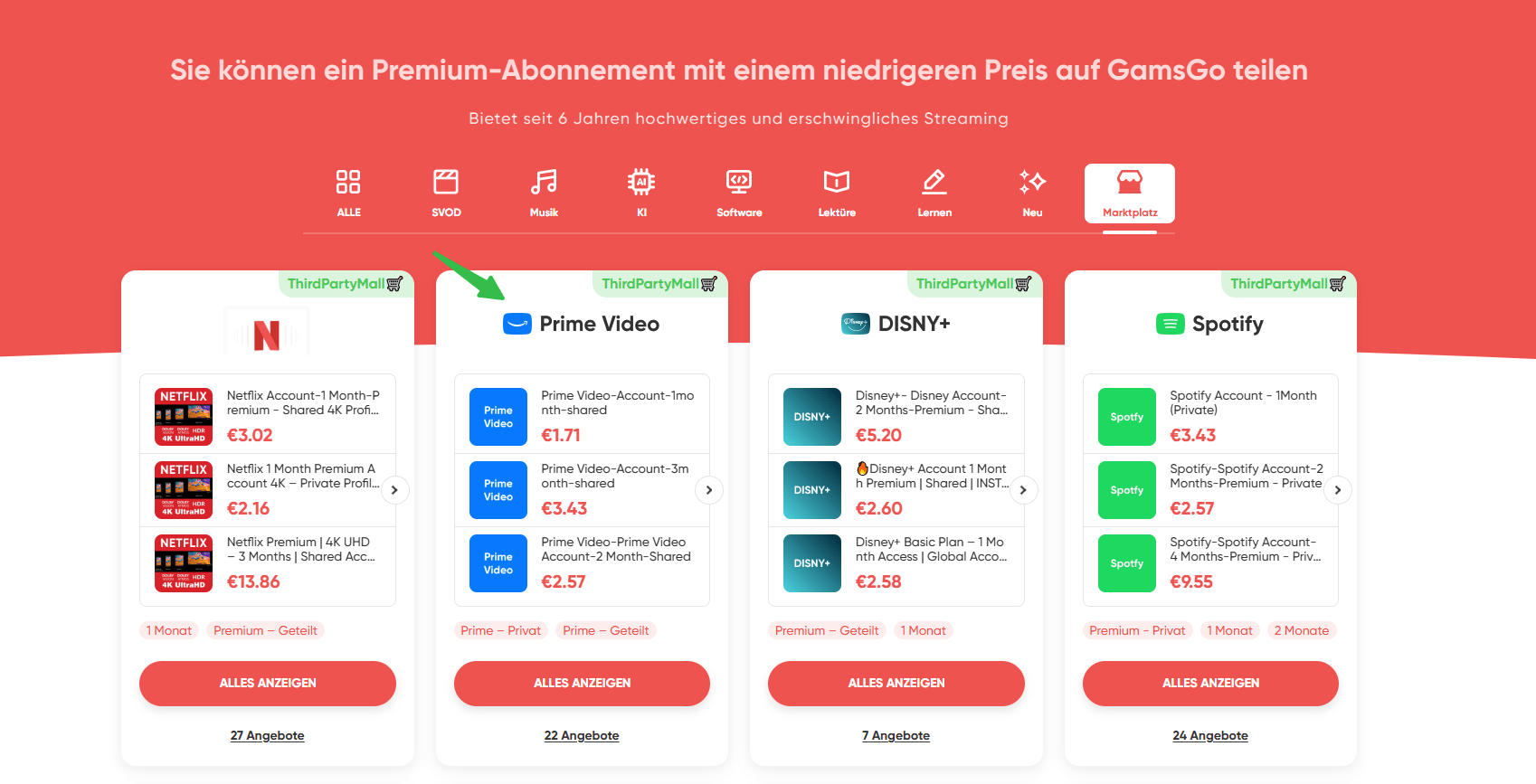 Prime Video auf GamsGo abonnieren