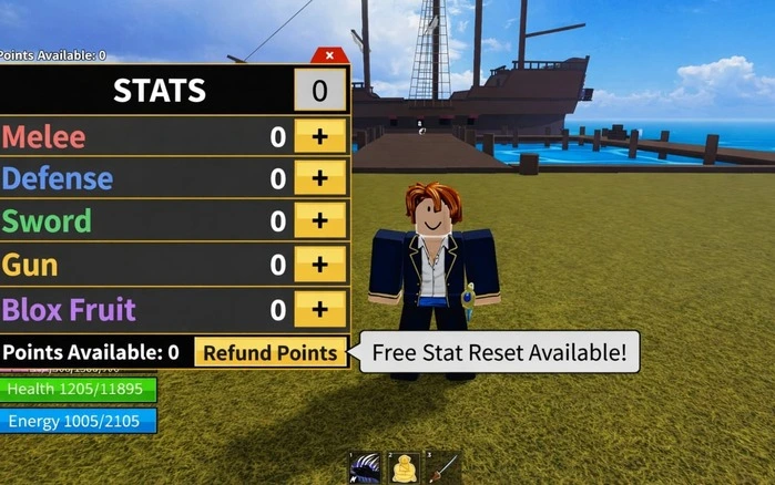 Using Blox Fruits codes for a free Stat Reset to change character builds