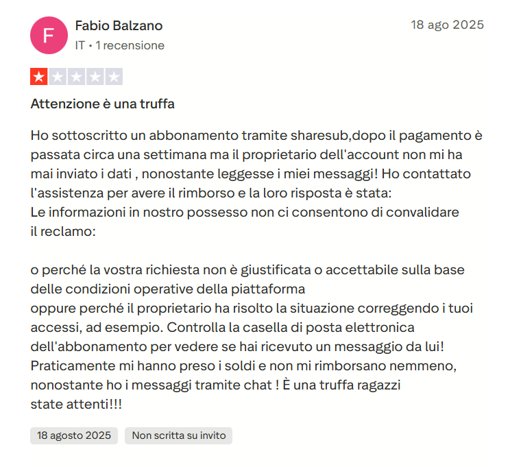 sharesub recensioni​
