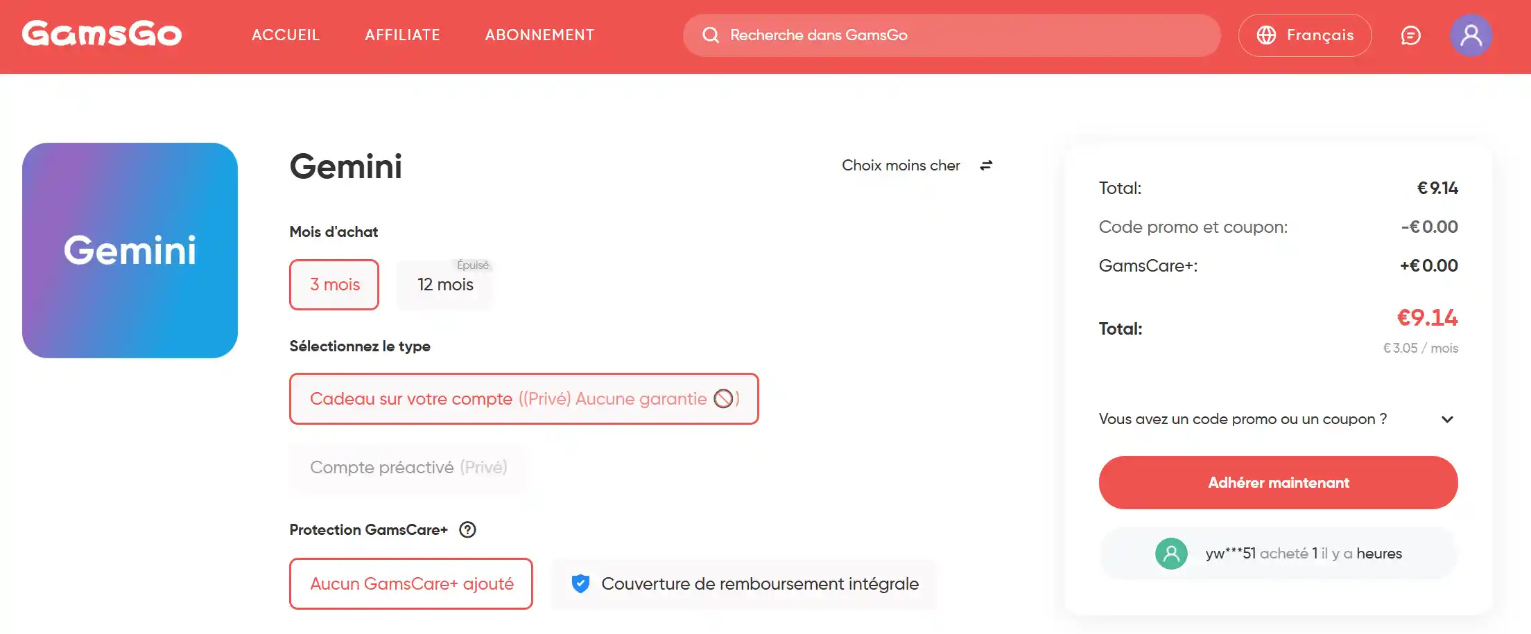 Obtenir Gemini Pro moins cher avec GamsGo